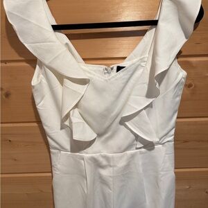 Elegant White Ruffle Jumpsuit